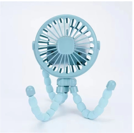 Portable Oscillating Pram Fan Mini Handheld Personal Car Seat Baby Fan with Flexible Tripod Clip-on USB Battery Operated