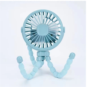 Portable Oscillating Pram Fan Mini Handheld Personal Car Seat Baby Fan with Flexible Tripod Clip-on USB Battery Operated