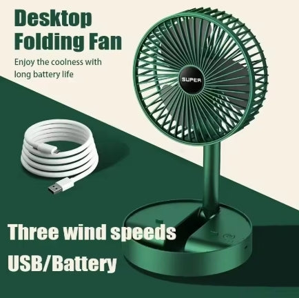 Stand Fan, 6 Inch Folding Portable Telescopic Floor/USB with Rechargeable Battery,3 Speeds Super Quiet Adjustable Height