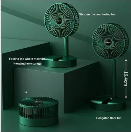 Stand Fan, 6 Inch Folding Portable Telescopic Floor/USB with Rechargeable Battery,3 Speeds Super Quiet Adjustable Height