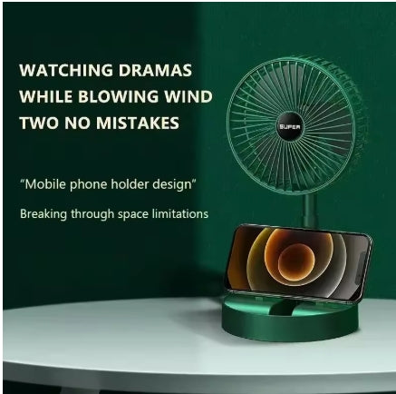 Stand Fan, 6 Inch Folding Portable Telescopic Floor/USB with Rechargeable Battery,3 Speeds Super Quiet Adjustable Height