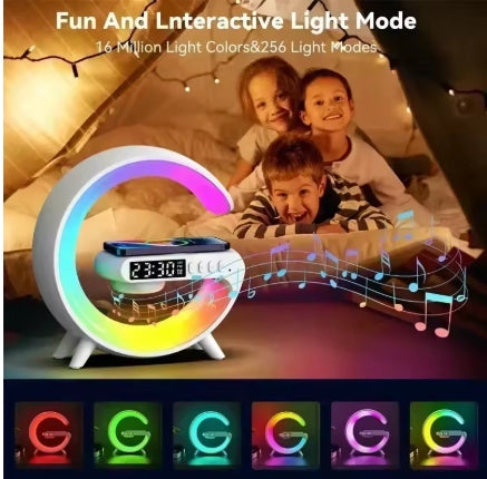 3-in-1 Magnetic Wireless Charger with Dynamic RGB Lighting & Bluetooth Speaker – For iPhone, Samsung, Huawei, Xiaomi, and More