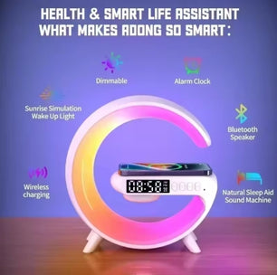 3-in-1 Magnetic Wireless Charger with Dynamic RGB Lighting & Bluetooth Speaker – For iPhone, Samsung, Huawei, Xiaomi, and More