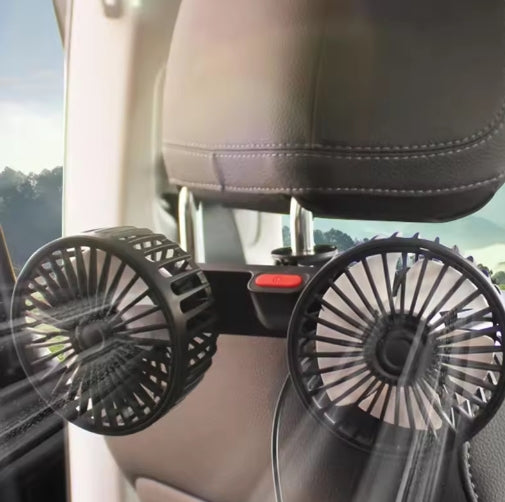 USB Automotive Fan Portable Air Conditioner Cars Electric Fan for Home Office 360 Degree Rotatable Dual Head 3 Speed Seat Fan